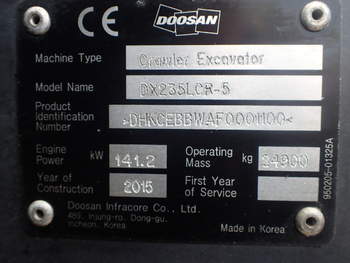 salg af Doosan Daewoo DX235LCR-5  Excavator