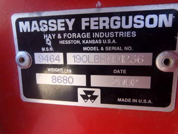 salg af Pressen Massey Ferguson LB190 