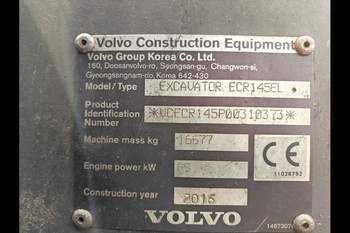 salg af Volvo ECR 145EL Gravemaskine